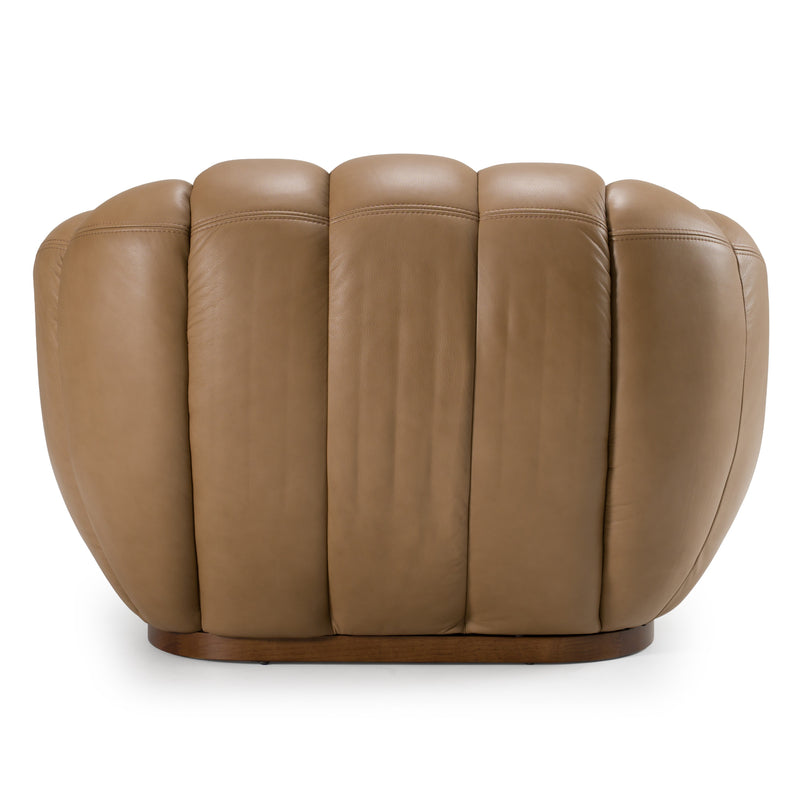 Ekwok - Modern Tan Leather Chair — view 4