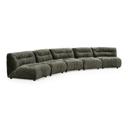 Elias - Modern Green Fabric Curved Modular Sectional Sofa