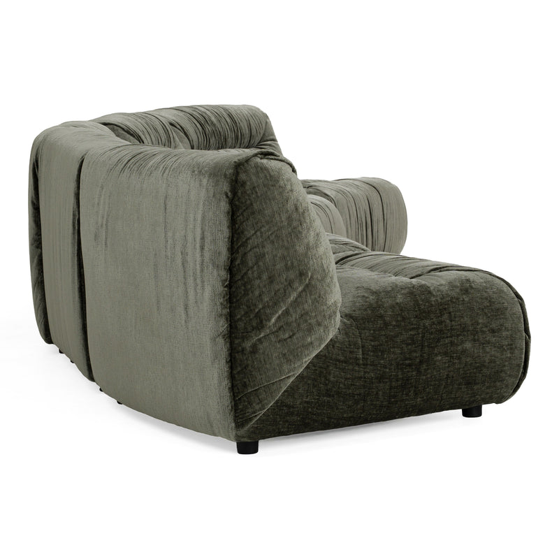 Elias - Modern Green Fabric Curved Modular Sectional Sofa — view 4
