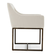Elijah - Modern Off White & Copper Antique Brass Dining Chair — view 4