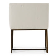 Elijah - Modern Off White & Copper Antique Brass Dining Chair — view 5