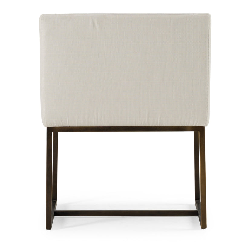 Elijah - Modern Off White & Copper Antique Brass Dining Chair — view 5