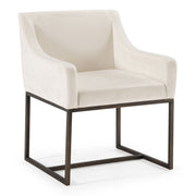 Elijah - Modern Beige & Copper Antique Brass Dining Chair — view 2