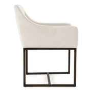 Elijah - Modern Beige & Copper Antique Brass Dining Chair — view 3