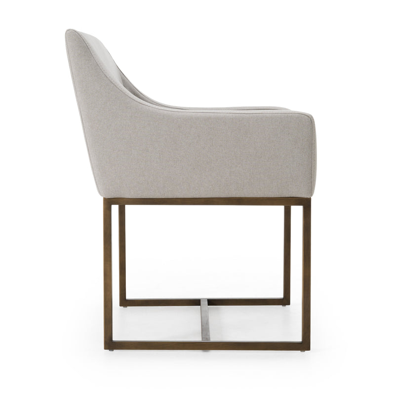 Elijah - Modern Grey & Copper Antique Brass Dining Chair — view 2