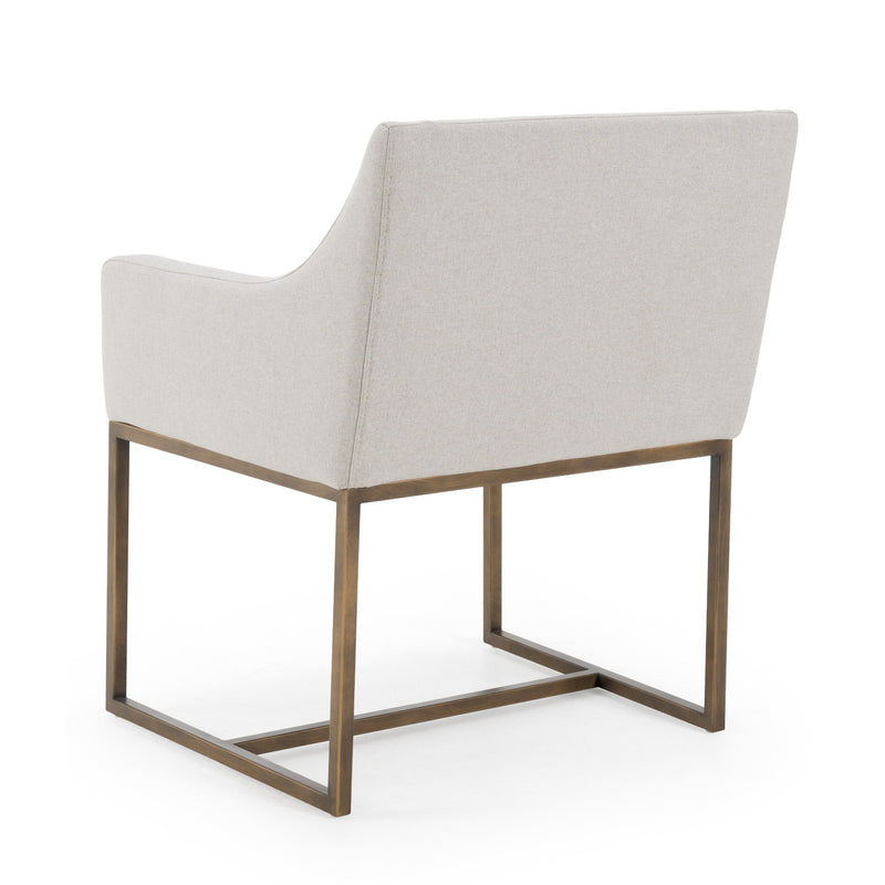 Elijah - Modern Grey & Copper Antique Brass Dining Chair — view 5