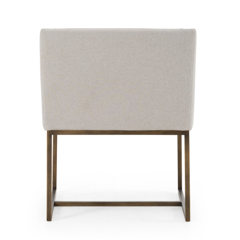 Elijah - Modern Grey & Copper Antique Brass Dining Chair — view 3