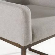 Elijah - Modern Grey & Copper Antique Brass Dining Chair — view 4