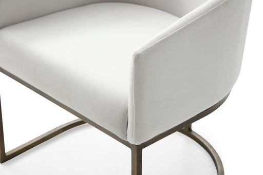 Elisa - Modern Off White & Brass Dining Chair — view 2