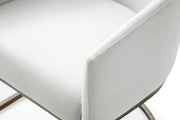 Elisa - Modern Beige Velvet & Brass Dining Chair — view 2