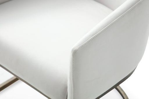 Elisa - Modern Beige Velvet & Brass Dining Chair — view 2