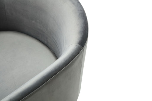 Elisa - Modern Grey Velvet & Brass Dining Chair — view 2