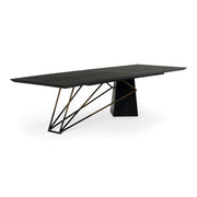 Elkhorn - Glam Black Ash + Stainless Steel 126" Dining Table — view 2