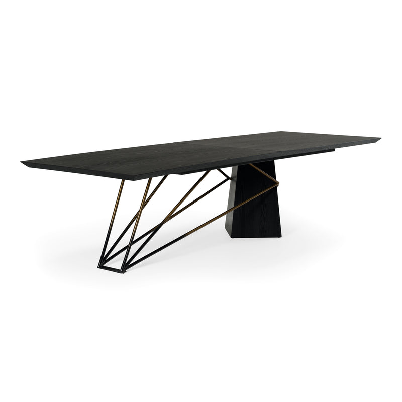 Elkhorn - Glam Black Ash + Stainless Steel 126" Dining Table — view 2