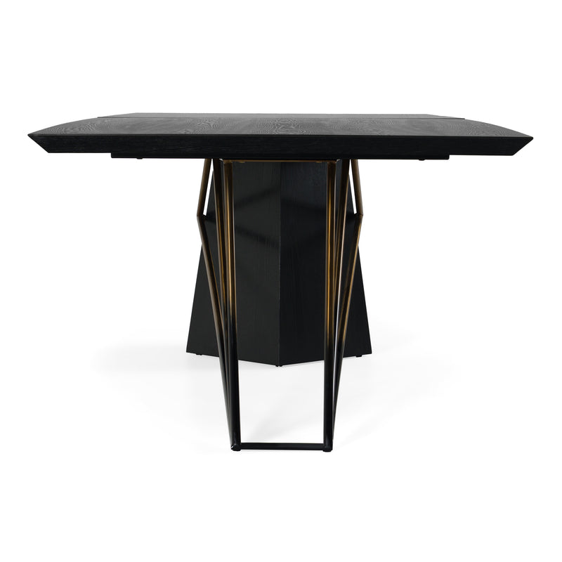 Elkhorn - Glam Black Ash + Stainless Steel 126" Dining Table — view 3