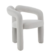 Ellen - Glam White Velvet Dining Chair — view 3
