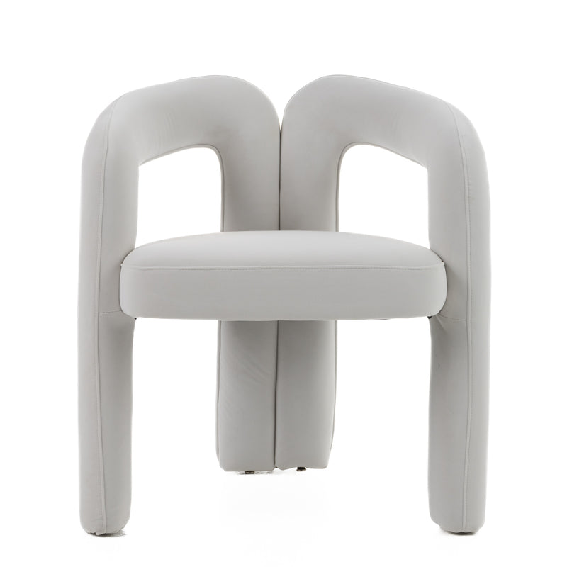 Ellen - Glam White Velvet Dining Chair — view 4