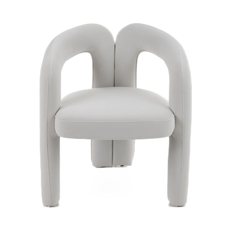 Ellen - Glam White Velvet Dining Chair — view 5