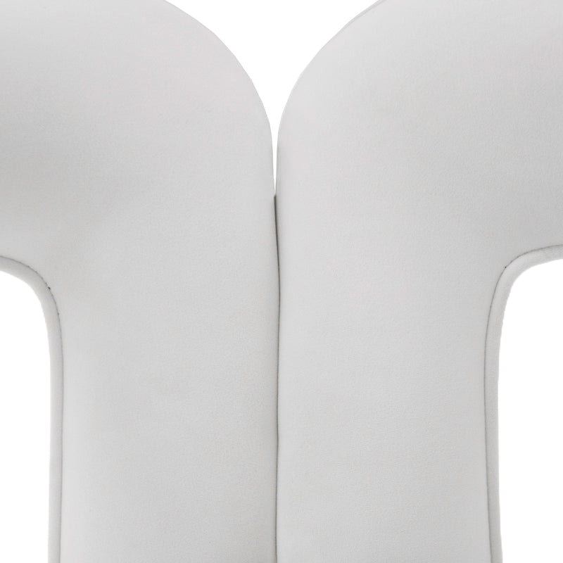 Ellen - Glam White Velvet Dining Chair — view 2