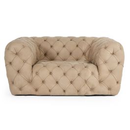 Ellington - Italian Beige Nubuck Leather Accent Chair