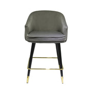 Elliot - Contemporary Grey & Black/Gold Dining Bar Stool (Set of 2)