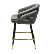 Elliot - Contemporary Grey & Black/Gold Dining Bar Stool (Set of 2) — view 2