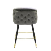 Elliot - Contemporary Grey & Black/Gold Dining Bar Stool (Set of 2) — view 3
