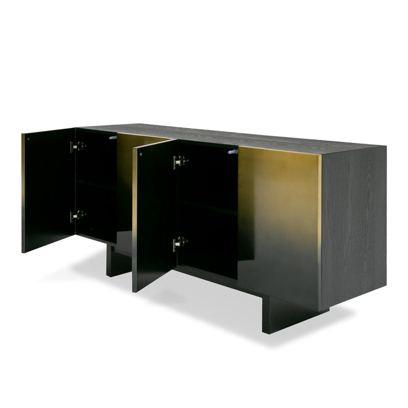 Elmira - Glam Black Ash + Gradient Stainless Steel Buffet — view 3
