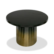 Elmira - Glam Black Ash + Gradient Stainless Steel Round Dining Table — view 4