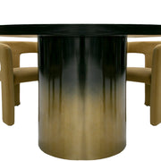 Elmira - Glam Black Ash + Gradient Stainless Steel Round Dining Table — view 5