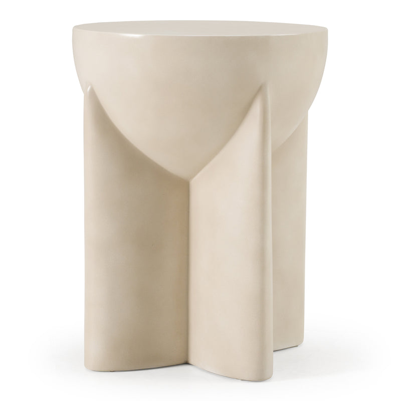 Elsa - Modern Oyster Concrete Round End Table