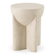 Elsa - Modern Oyster Concrete Round End Table — view 3