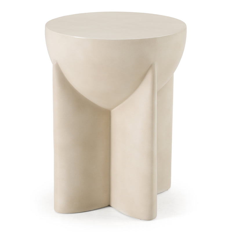 Elsa - Modern Oyster Concrete Round End Table — view 3