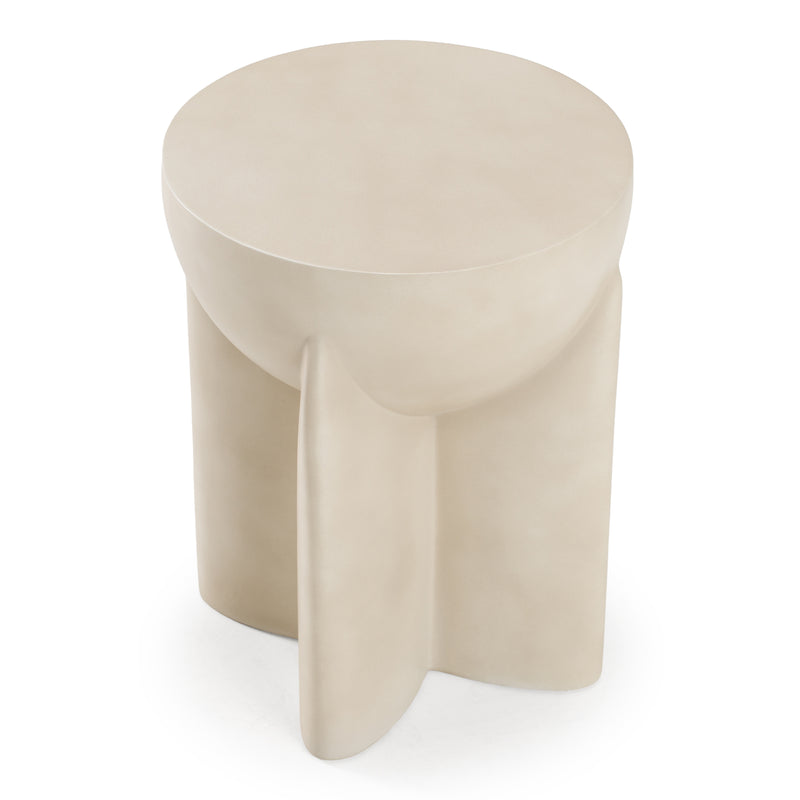 Elsa - Modern Oyster Concrete Round End Table — view 4