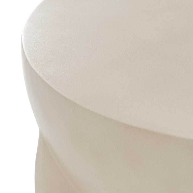 Elsa - Modern Oyster Concrete Round End Table — view 5