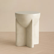 Elsa - Modern Oyster Concrete Round End Table — view 2