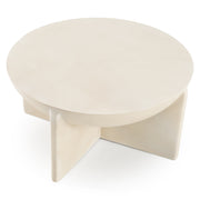 Elsa - Modern Oyster Concrete Round Coffee Table — view 2