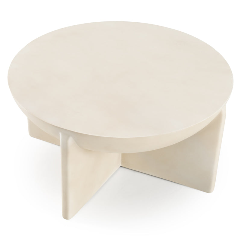 Elsa - Modern Oyster Concrete Round Coffee Table — view 2