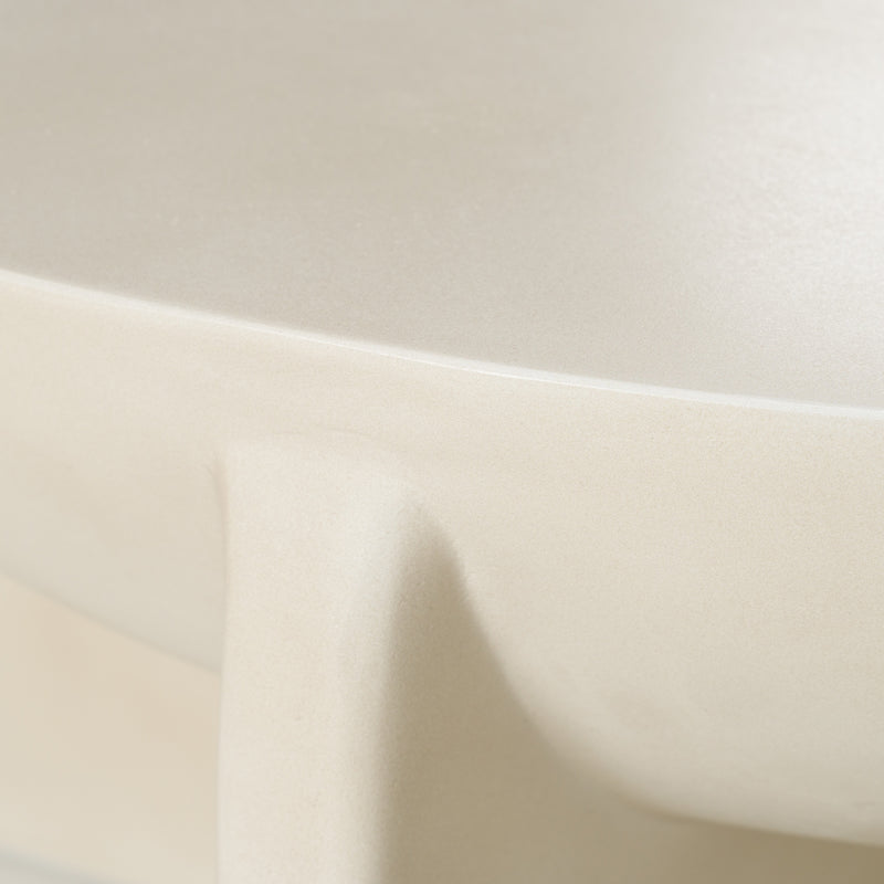 Elsa - Modern Oyster Concrete Round Coffee Table — view 3