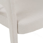 Elson - Modern Off-White Fabric + Antique Brass Dining Chair — view 4