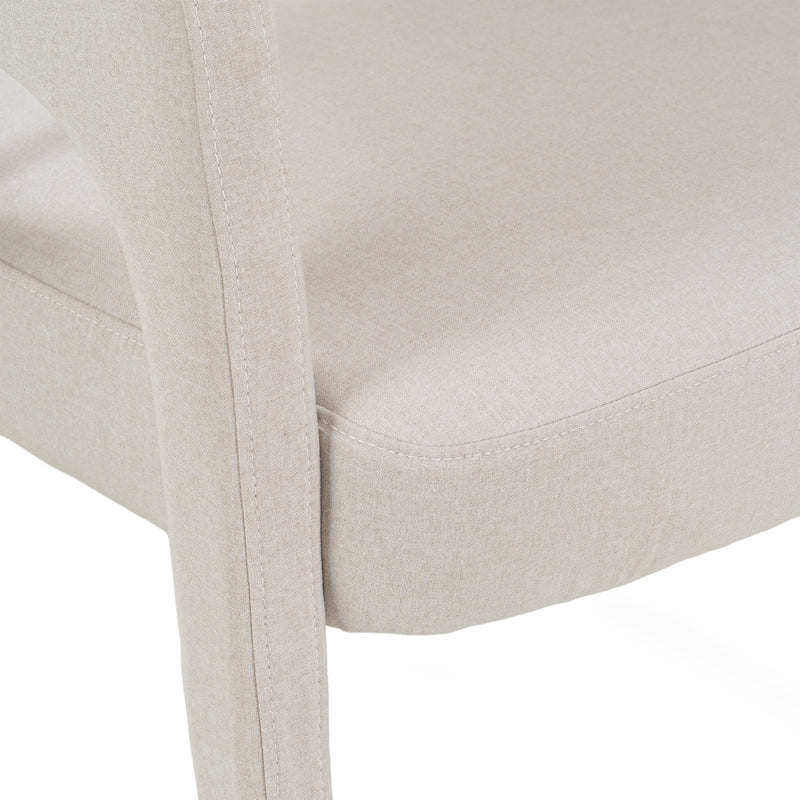 Elson - Modern Off-White Fabric + Antique Brass Dining Chair — view 4