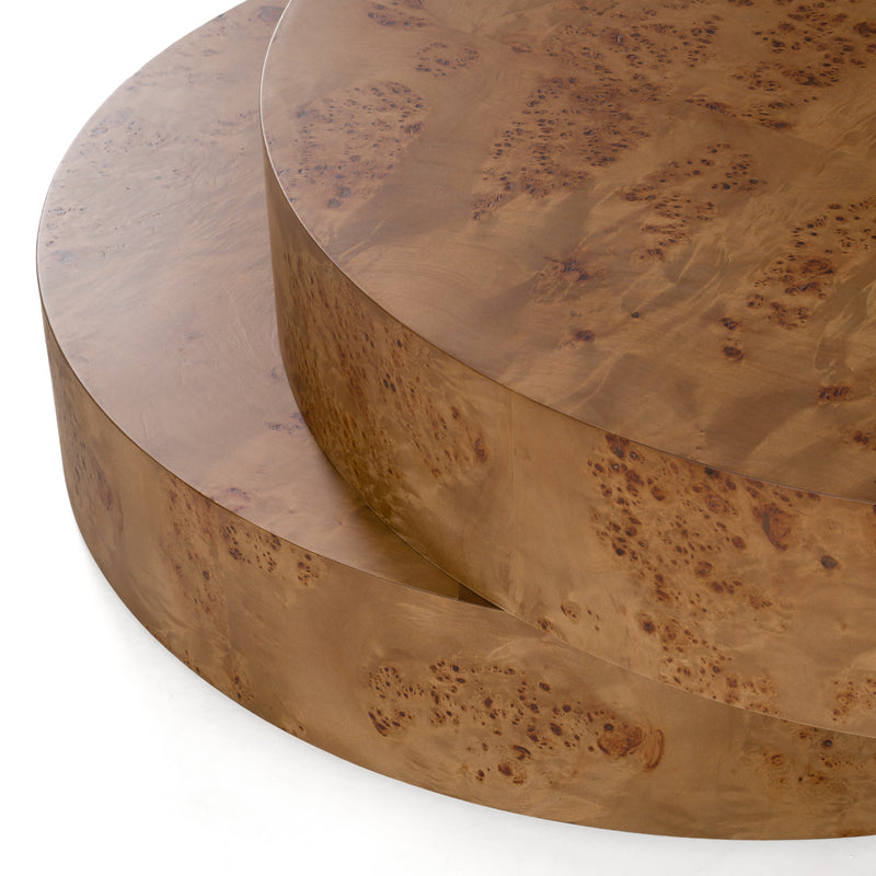 Ely - Modern Faux Burl Coffee Table — view 3