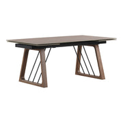 Emmond - Mid-Century Modern Ceramic + Walnut Extendable Dining Table — view 2