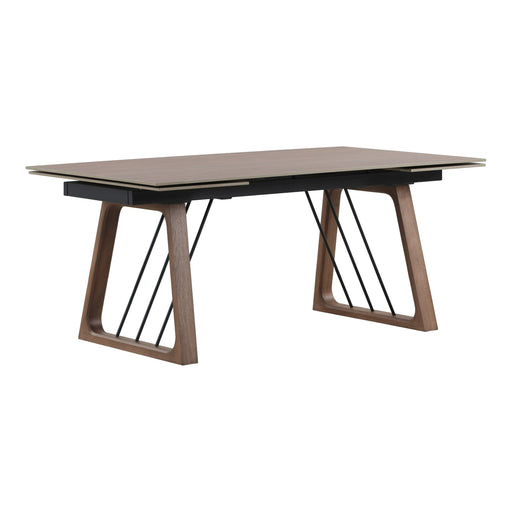 Emmond - Mid-Century Modern Ceramic + Walnut Extendable Dining Table — view 2