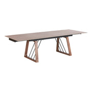 Emmond - Mid-Century Modern Ceramic + Walnut Extendable Dining Table — view 3
