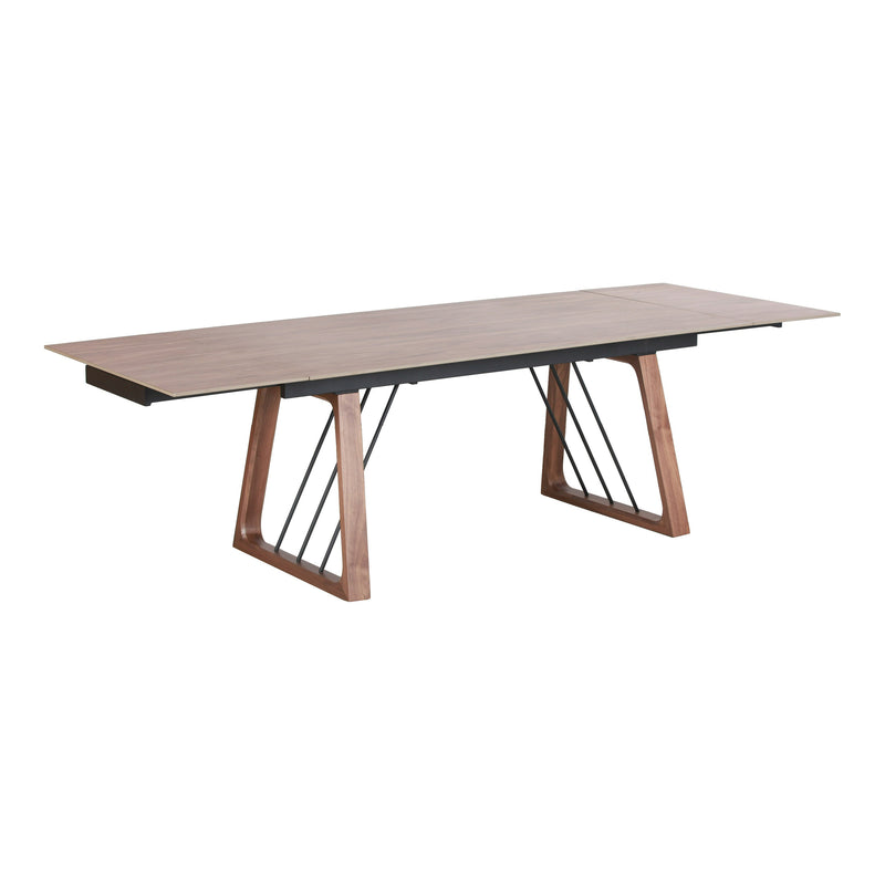 Emmond - Mid-Century Modern Ceramic + Walnut Extendable Dining Table — view 3
