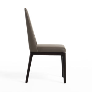 Encino - Modern Taupe & Timber Chocolate Dining Chair (Set of 2) — view 3