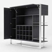 Fauna - Elm Grey & Stainless Steel Wine Cabinet — view 3