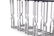 Ericson - Modern Glass & Stainless Steel Dining Table — view 4