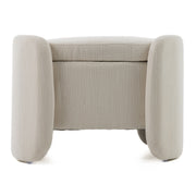Erin - Modern Cream Fabric Storage Ottoman — view 4